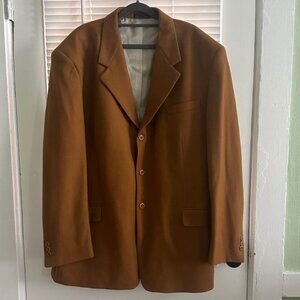 Vintage Bachrach 3X Men's Fine Tailored Camel Wool Suit Jacket Made in Russia
